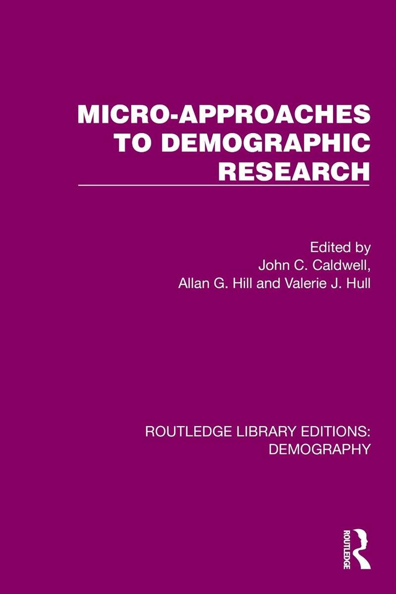 Micro-Approaches To Demographic Research/Product Detail/Politics & Government
