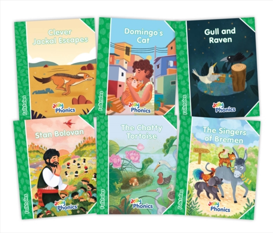 Jolly Phonics Folktales Green Readers (Level 3) Complete Set (1-6) : In Precursive Letters (British/Product Detail/Children