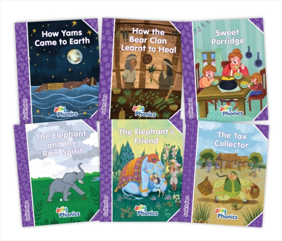 Jolly Phonics Folktales Purple Readers (Level 5) Complete Set (1-6) : In Precursive Letters (British/Product Detail/Children