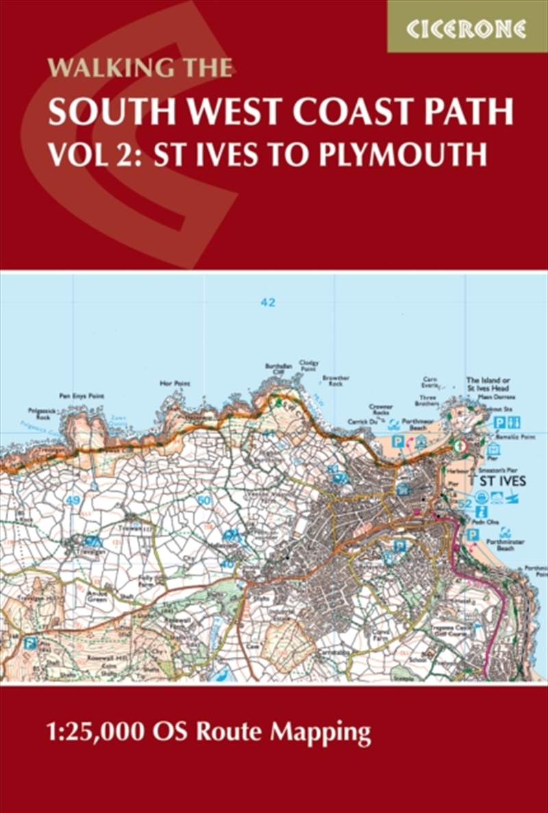 South West Coast Path Map Booklet - Vol 2: St Ives To Plymouth : 1:25,000 Os Route Mapping/Product Detail/Travel & Holidays