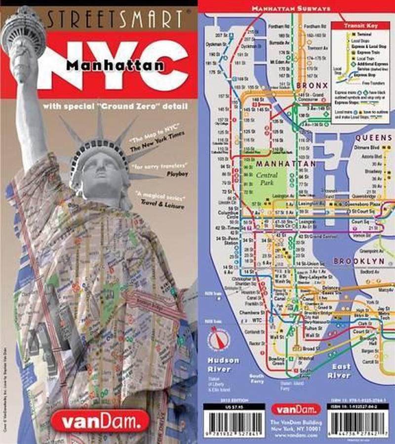 Streetsmart Nyc Downtown Map By Vandam : Laminated Pocket City Street Map Of Manhattan W/ All Attrac/Product Detail/Geography