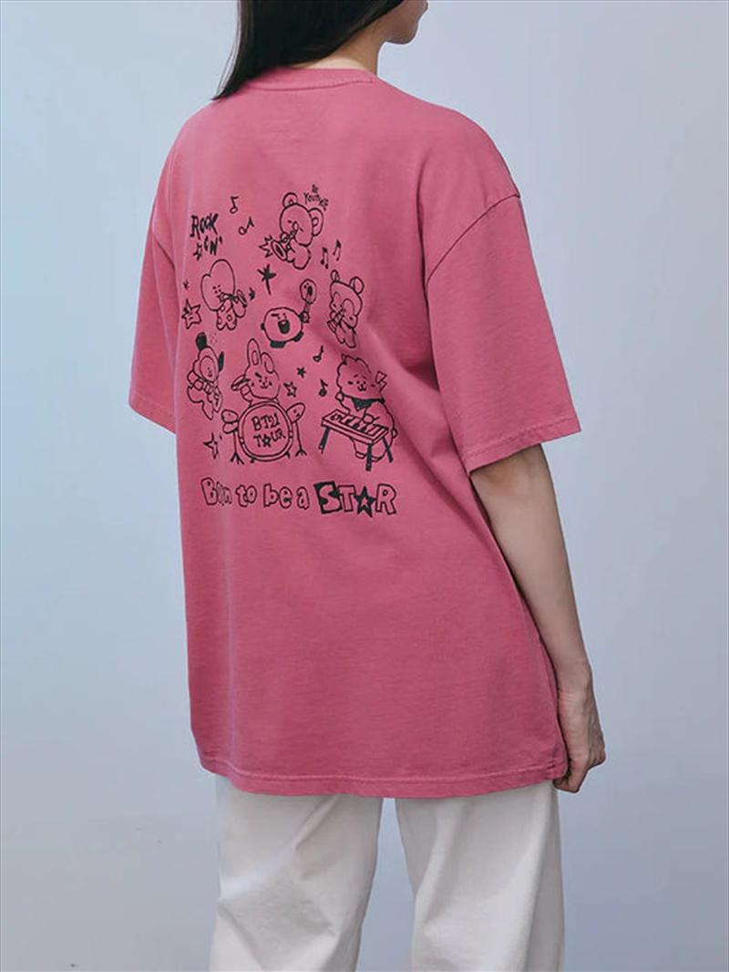 Bt21 - Minini Band Short Sleeve T-Shirts Magenta Pink /M/Product Detail/KPOP Merch