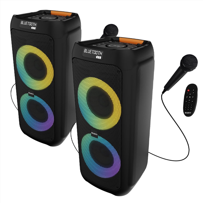Majority P300 - Bundled Party Speaker 300W Bluetooth Karaoke-Dj-Party-Pa System - Black/Product Detail/Karaoke