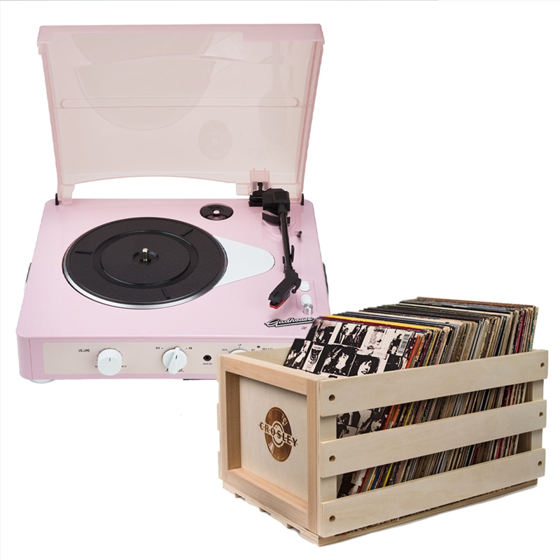Gadhouse Brad Mkii Record Player - Limited Edition Pink Pink + Bundled Record Storage Crate/Product Detail/Turntables