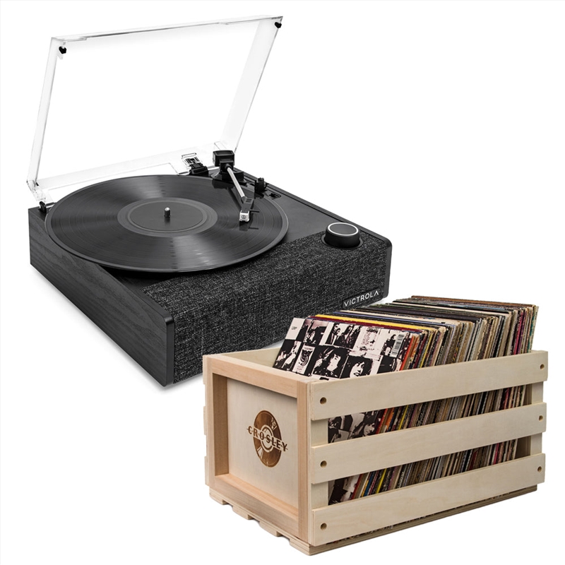 Victrola Eastwood Ii Turntable - Black + Bundled Record Storage Crate/Product Detail/Turntables