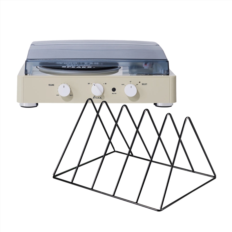 Gadhouse Brad Mkii Record Player - Ivory + Gadhouse Vinyl Rack Bundle - Black/Product Detail/Turntables