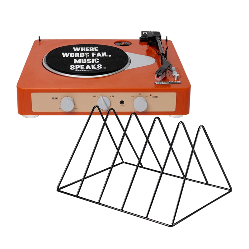 Gadhouse Brad Mkii Record Player - Tangerine + Gadhouse Vinyl Rack Bundle - Black/Product Detail/Turntables