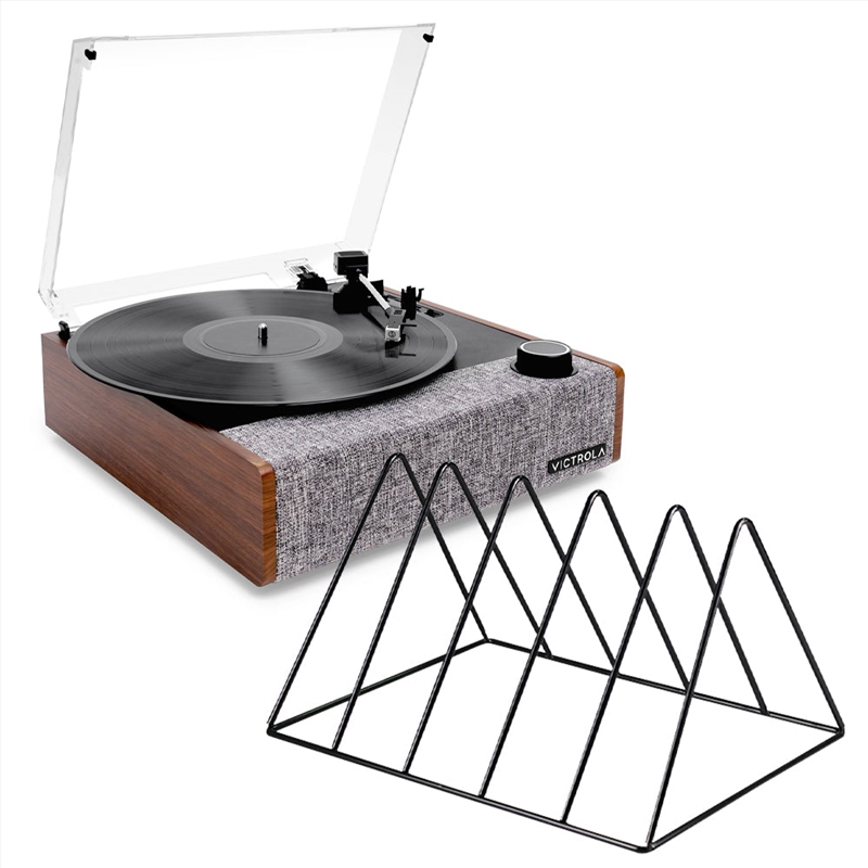 Victrola Eastwood Ii Turntable - Walnut + Gadhouse Vinyl Rack Bundle - Black/Product Detail/Turntables
