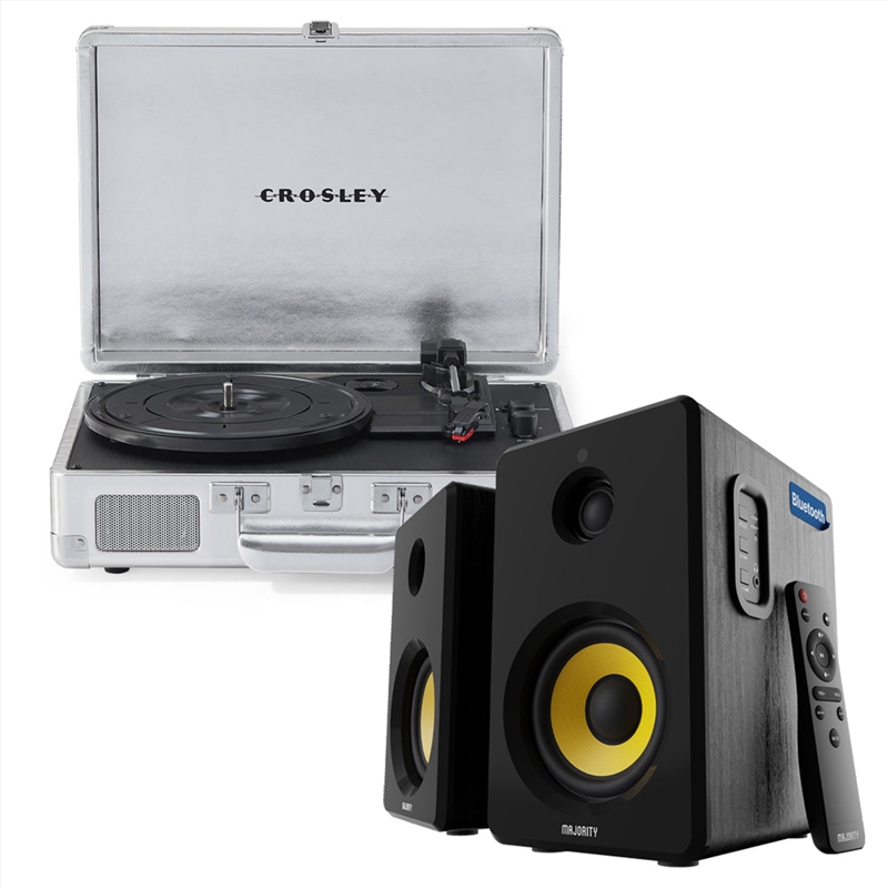 Crosley Cruiser Bluetooth Portable Turntable - Silver + Bundled Majority D40 Bluetooth Speakers/Product Detail/Turntables
