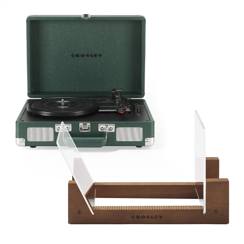 Crosley Cruiser Bluetooth Portable Turntable - Emerald Green + Bundled Crosley Record Storage Displa/Product Detail/Turntables