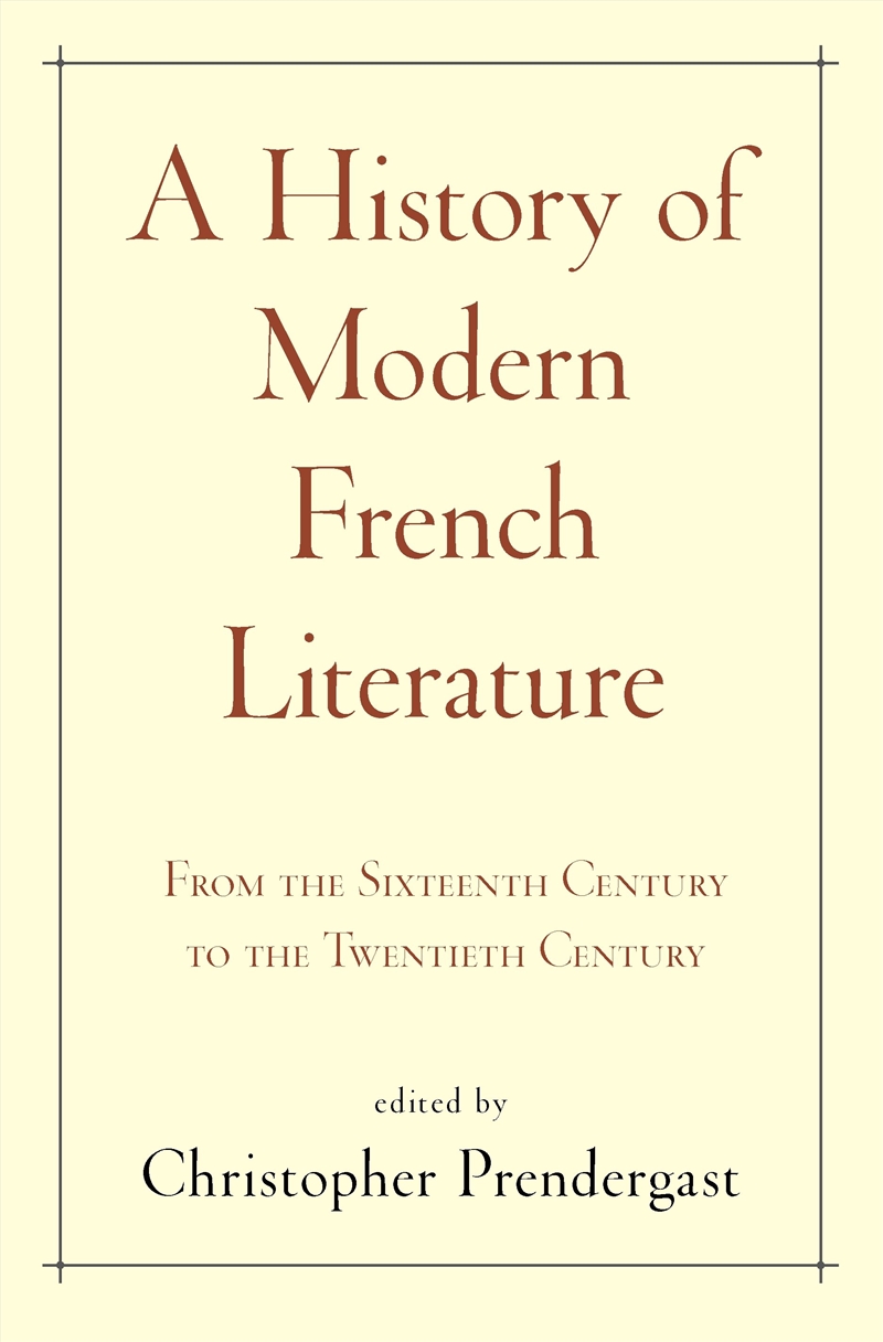 A History Of Modern French Literature/Product Detail/Literature & Poetry