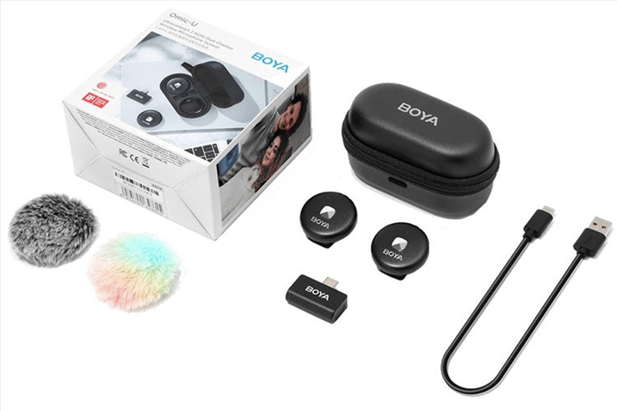 BOYA - 2.4GHz Dual-Channel Wireless Microphone System Type-C  Black/Product Detail/Electronics