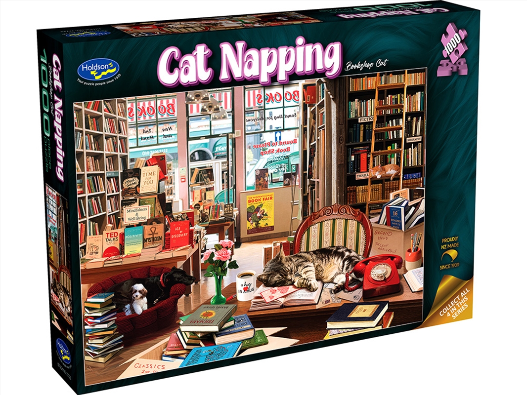 Cat Napping Bookshop Cat 1000 Piece Puzzle/Product Detail/Jigsaw Puzzles