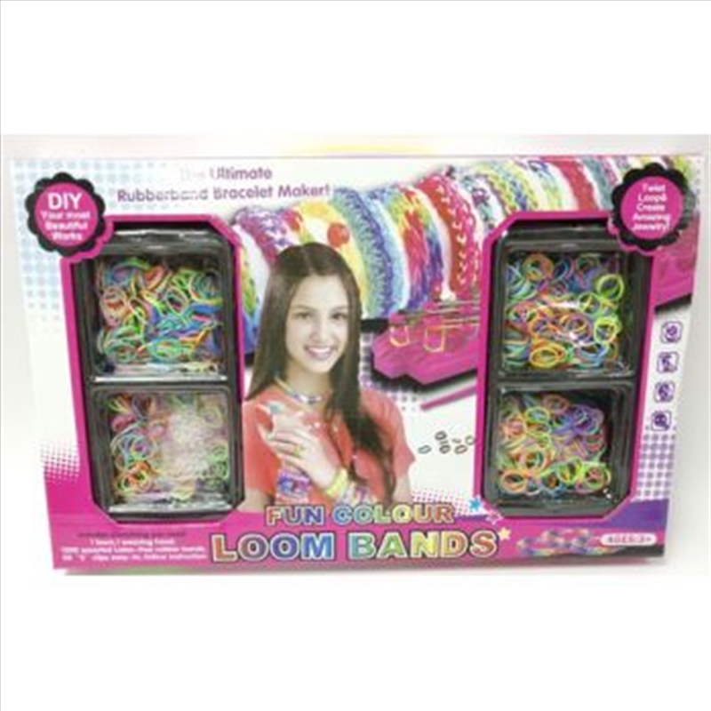 1600pc Fun Colour Loom Bands Set with 2 Knitting Spools/Product Detail/Arts & Craft