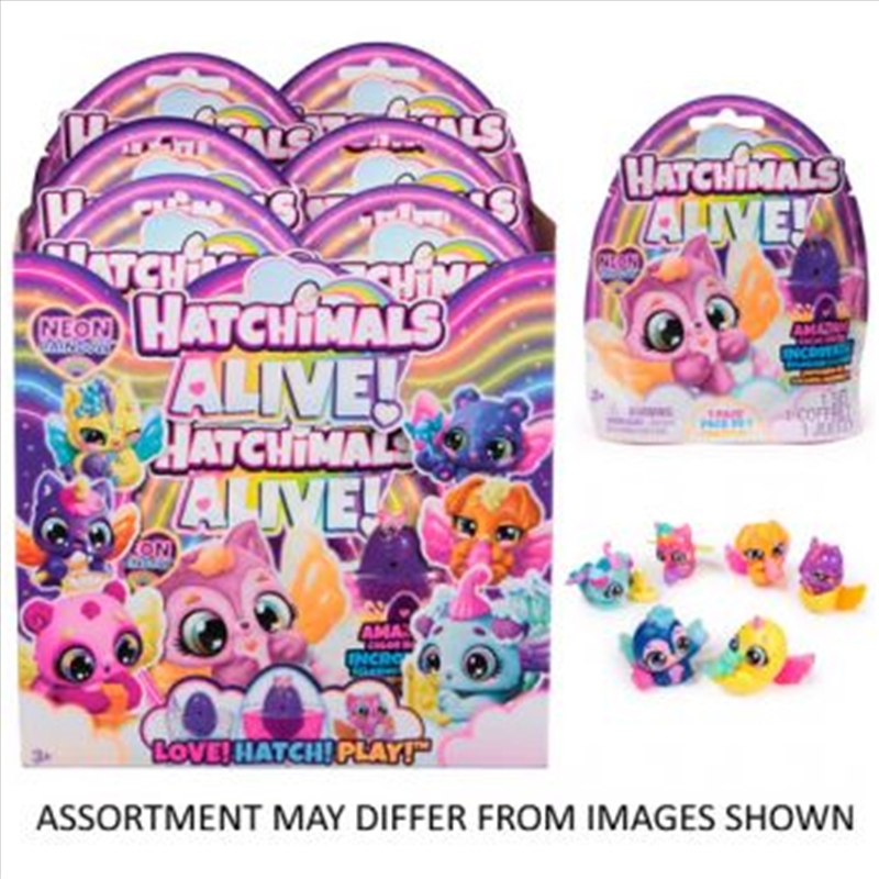Hatchimals Alive Neon Rainbow 1pk assorted (SENT AT RANDOM)/Product Detail/Toys