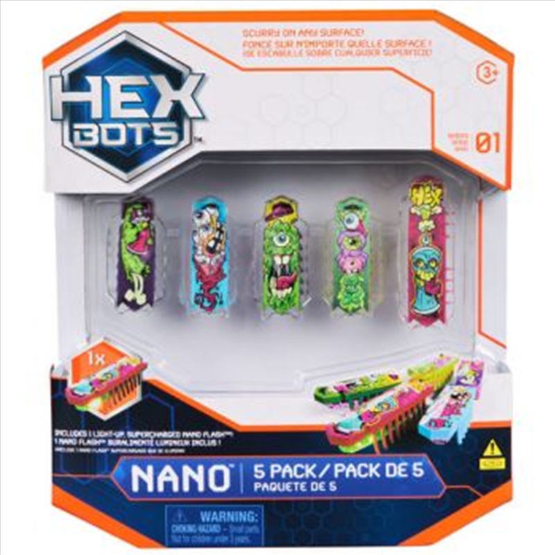 Hex Bots Flash Nano 5pk (SENT AT RANDOM)/Product Detail/Toys