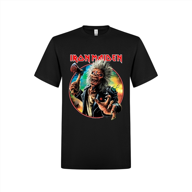 Iron Maiden - Axe Eddie Red White Circle Back And Front - Black - XL/Product Detail/Shirts