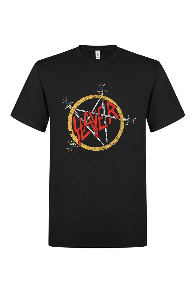 Slayer - Pentagram Distressed - Black - Small/Product Detail/Shirts