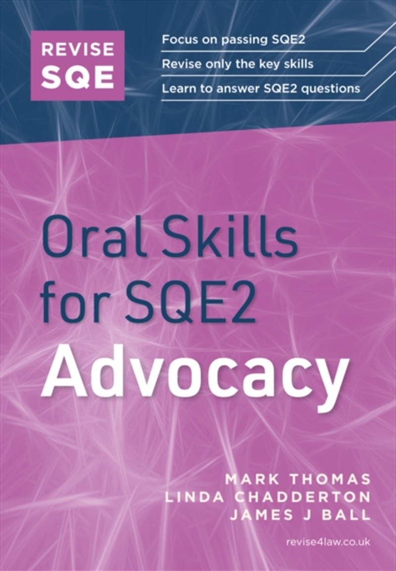 Revise Sqe Oral Skills For Sqe2: Advocacy/Product Detail/Law