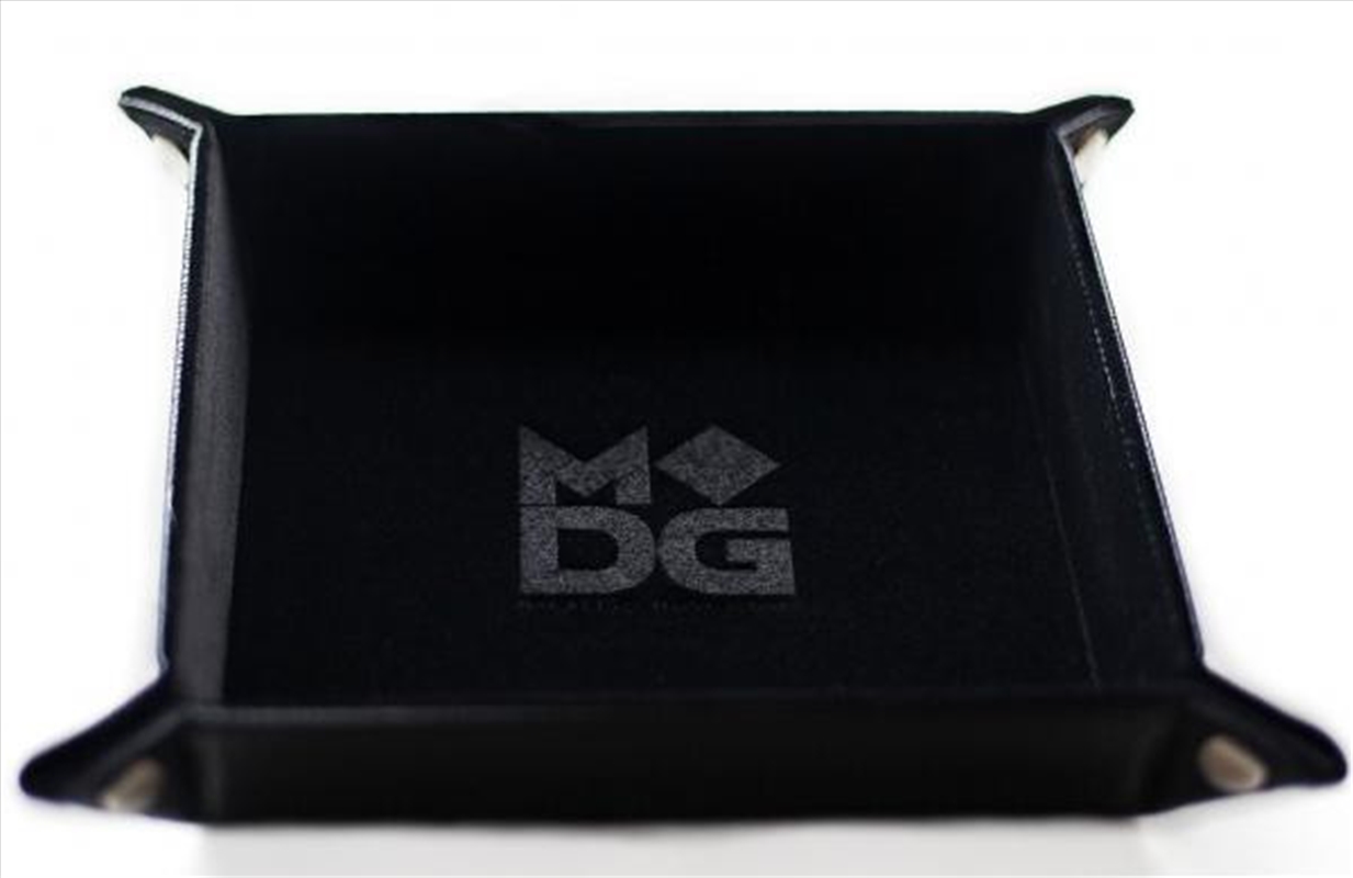 MDG Fold Up Velvet Dice Tray w/ PU Leather Backing: Black/Product Detail/Games