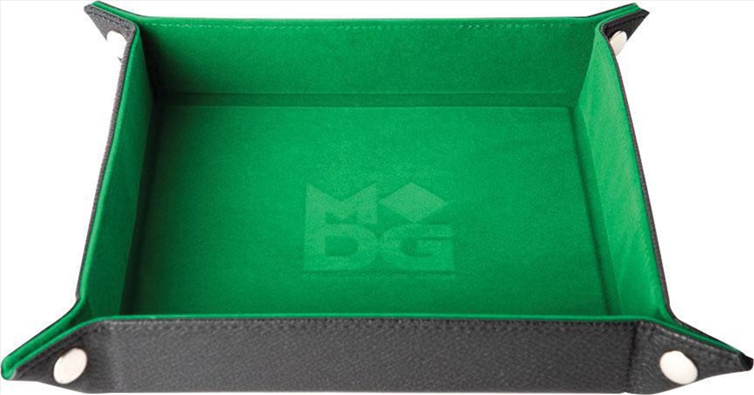 MDG Fold Up Velvet Dice Tray w/ PU Leather Backing: Green/Product Detail/Games