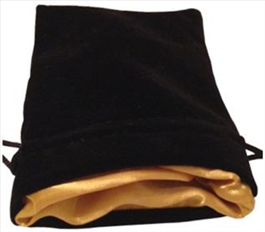 MDG Small Velvet Dice Bag: Black w/ Gold Satin/Product Detail/Games