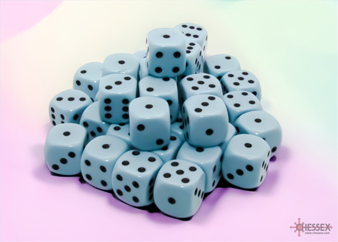 Chessex 12mm D6 Dice Block Opaque Pastel Blue/Black/Product Detail/Dice Games