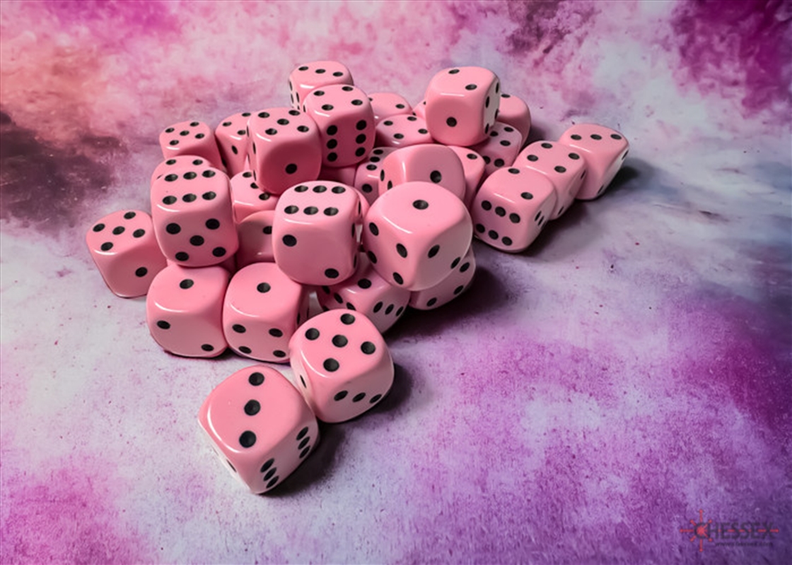 Chessex 12mm D6 Dice Block Opaque Pastel Pink/Black/Product Detail/Dice Games