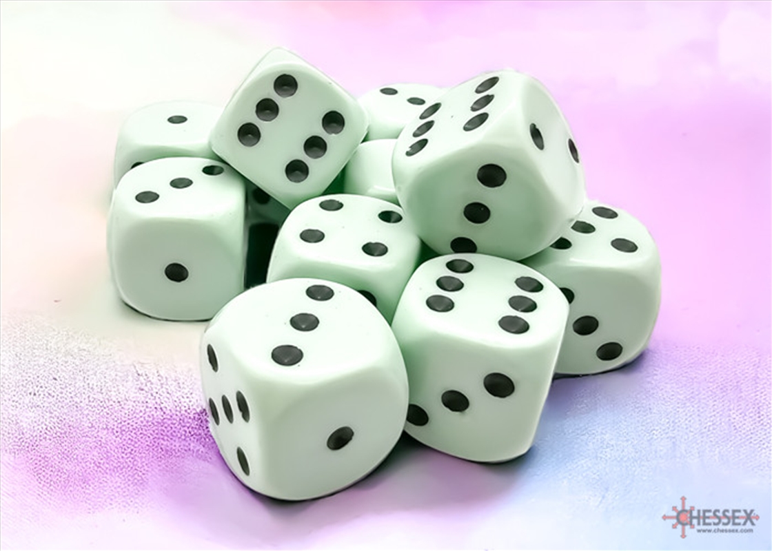 Chessex 16mm D6 Dice Block Opaque Pastel Green/Black/Product Detail/Dice Games