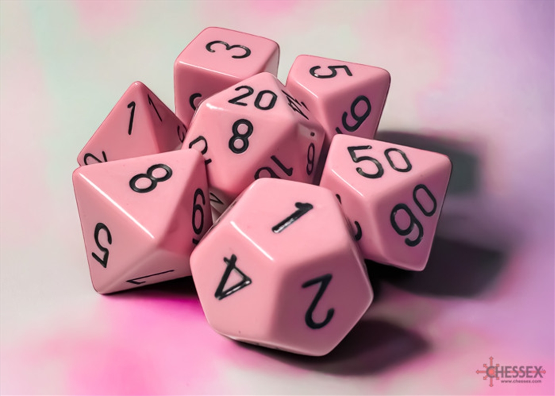 Chessex Polyhedral 7-Die Set Opaque Pastel Pink/black/Product Detail/Dice Games