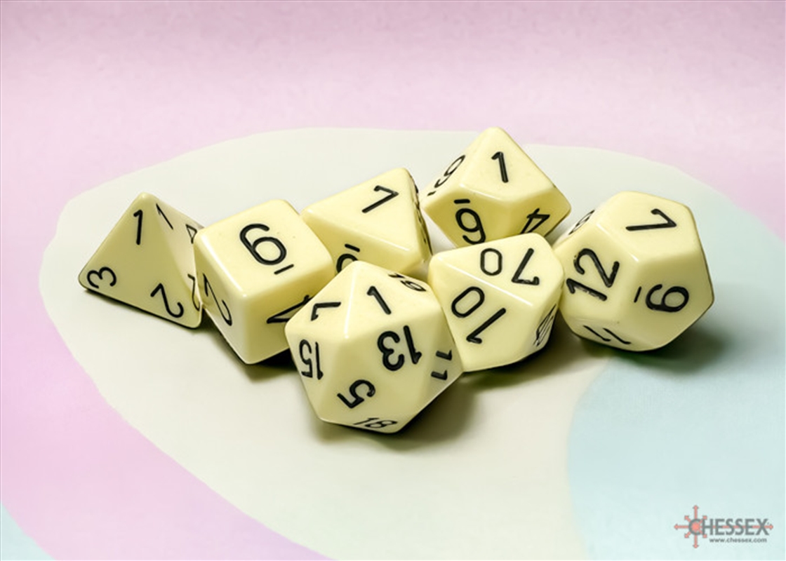 Chessex Polyhedral 7-Die Set Opaque Pastel Yellow/Black/Product Detail/Dice Games