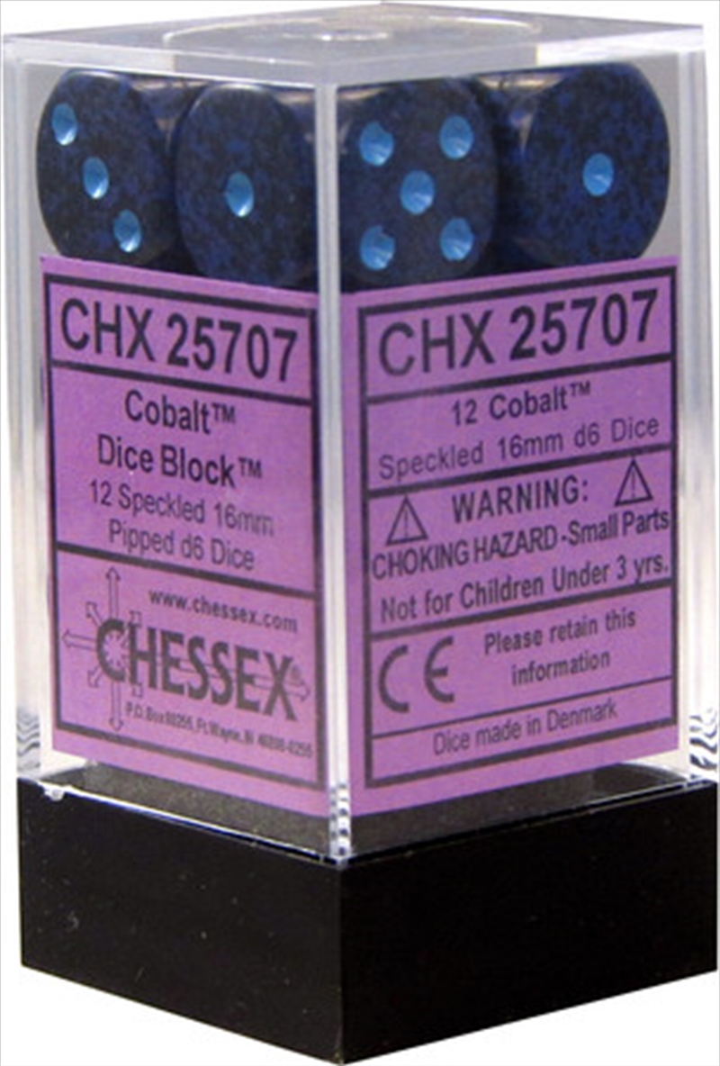 Chessex 16mm D6 Dice Block Speckled Cobalt/Product Detail/Dice Games