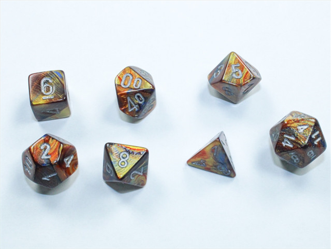 Chessex Mini-Polyhedral 7-Die Set Lustrous Gold/Silver/Product Detail/Dice Games