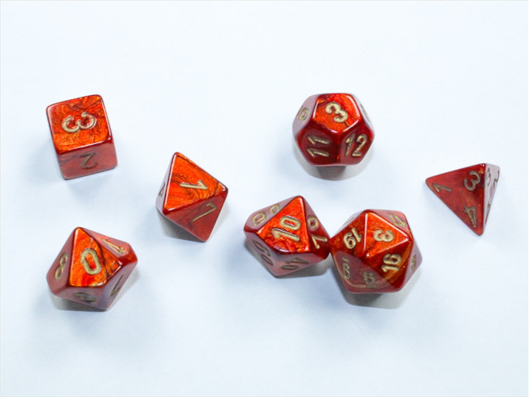 Chessex Mini-Polyhedral 7-Die Set Scarab Scarlet/Gold/Product Detail/Dice Games