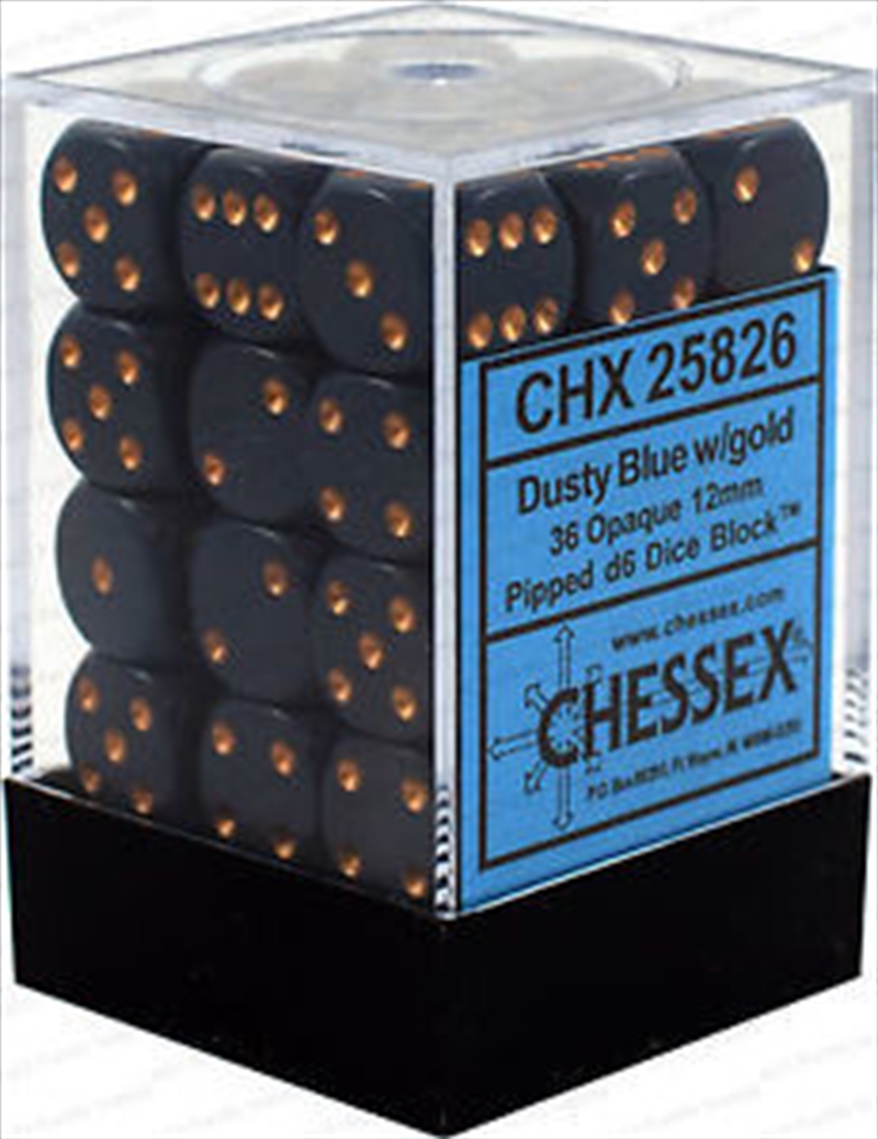 Chessex Opaque 12mm D6 Dusty Blue/copper Dice Block (36 dice)/Product Detail/Dice Games