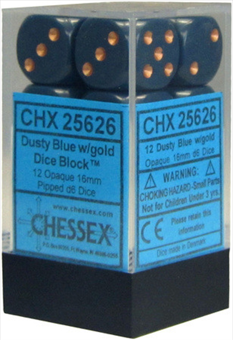 Chessex Opaque 16mm D6 Dusty Blue/copper Dice Block (12 dice)/Product Detail/Dice Games