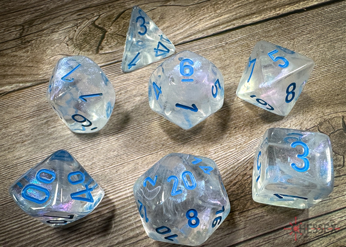 Chessex Polyhedral 7-Die Set Borealis Icicle/Light Blue (Luminary Effect)/Product Detail/Dice Games