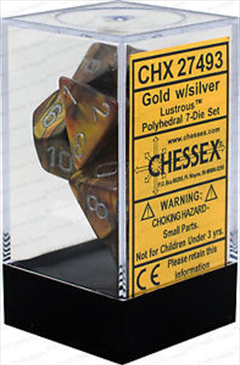 Chessex Polyhedral 7-Die Set Lustrous Gold/Silver/Product Detail/Dice Games