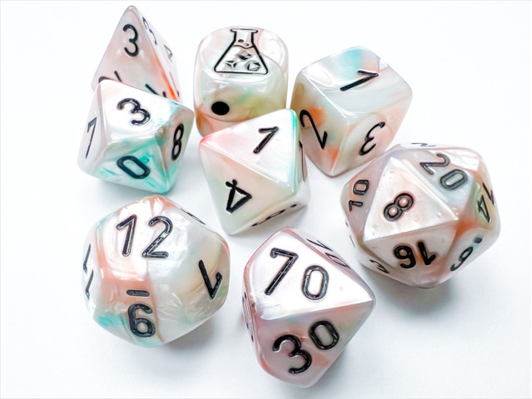 Chessex Polyhedral 7-Die Set Lustrous Sea Shell/Black (Luminary Effect)/Product Detail/Dice Games