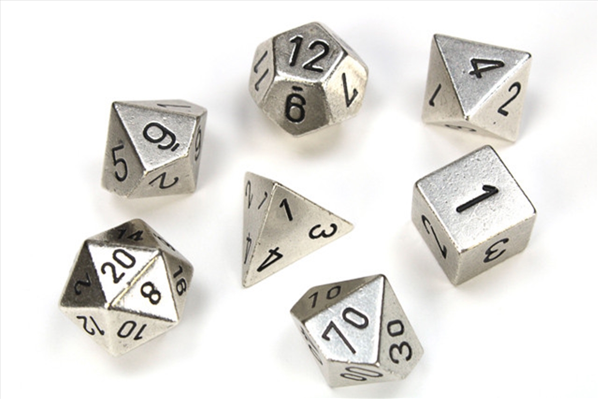 Chessex Polyhedral 7-Die Set Metal Silver/Product Detail/Dice Games