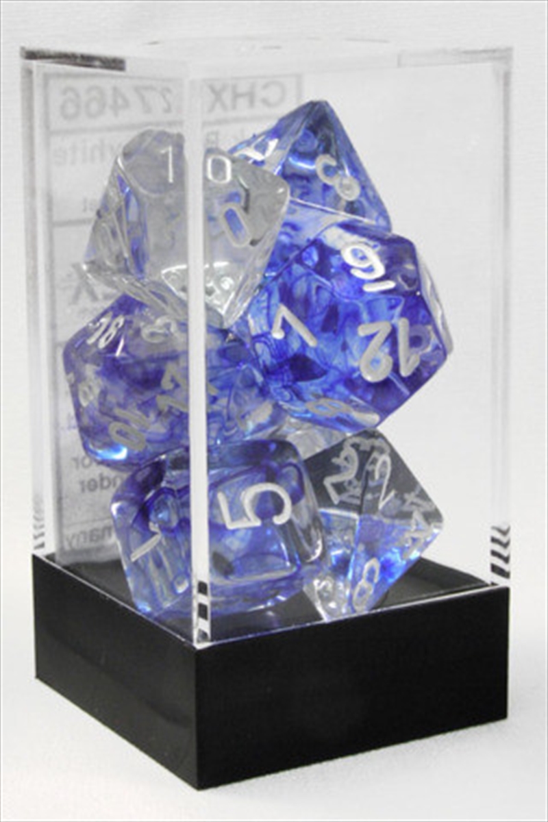 Chessex Polyhedral 7-Die Set Nebula Dark Blue/White/Product Detail/Dice Games