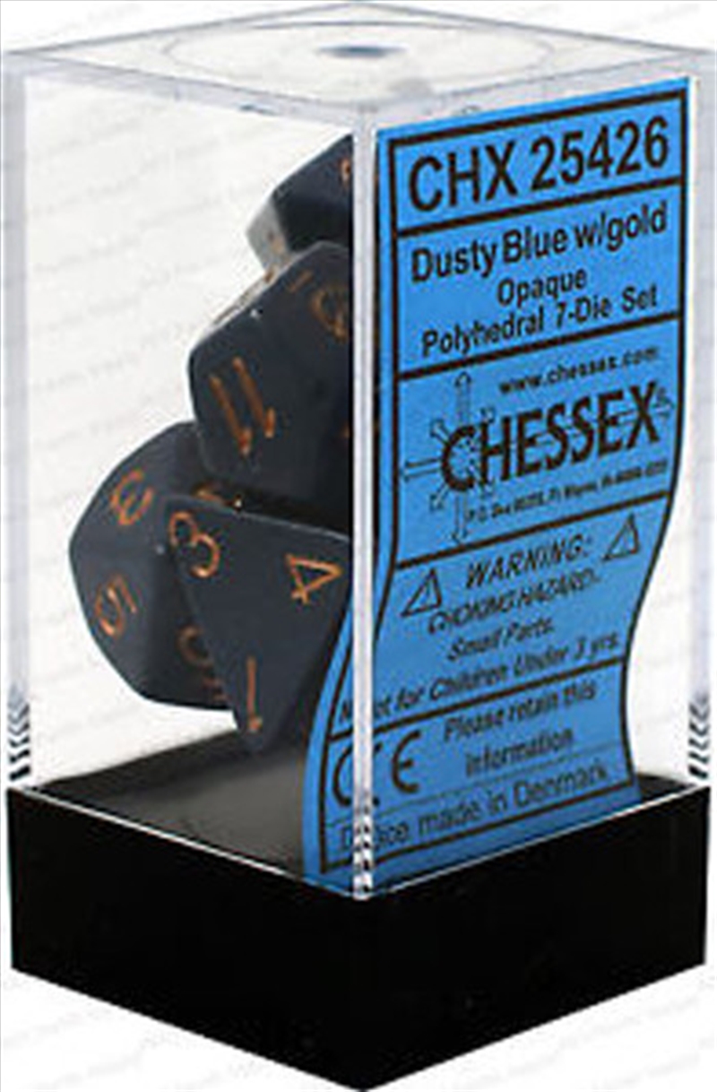 Chessex Polyhedral 7-Die Set Opaque Dusty Blue/Copper/Product Detail/Dice Games