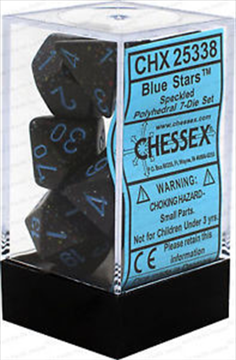 Chessex Polyhedral 7-Die Set Speckled Blue Stars/Product Detail/Dice Games