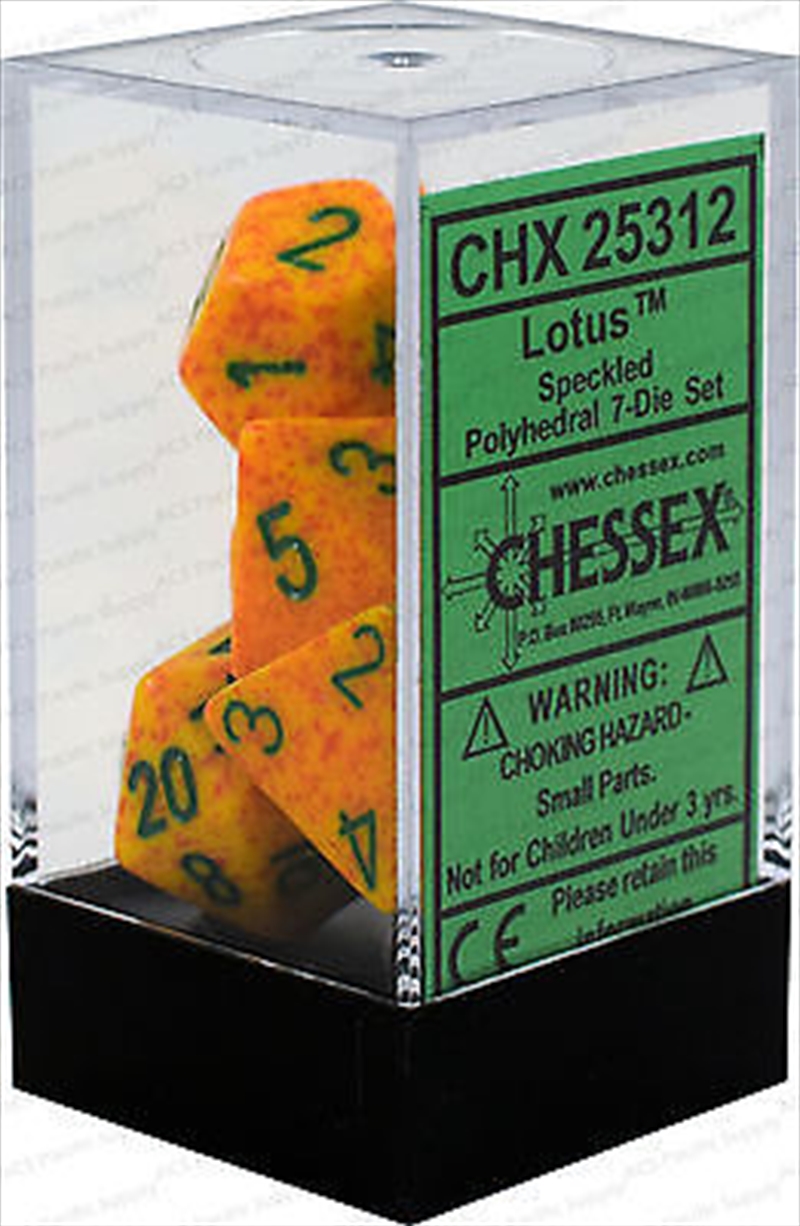 Chessex Polyhedral 7-Die Set Speckled Lotus/Product Detail/Dice Games