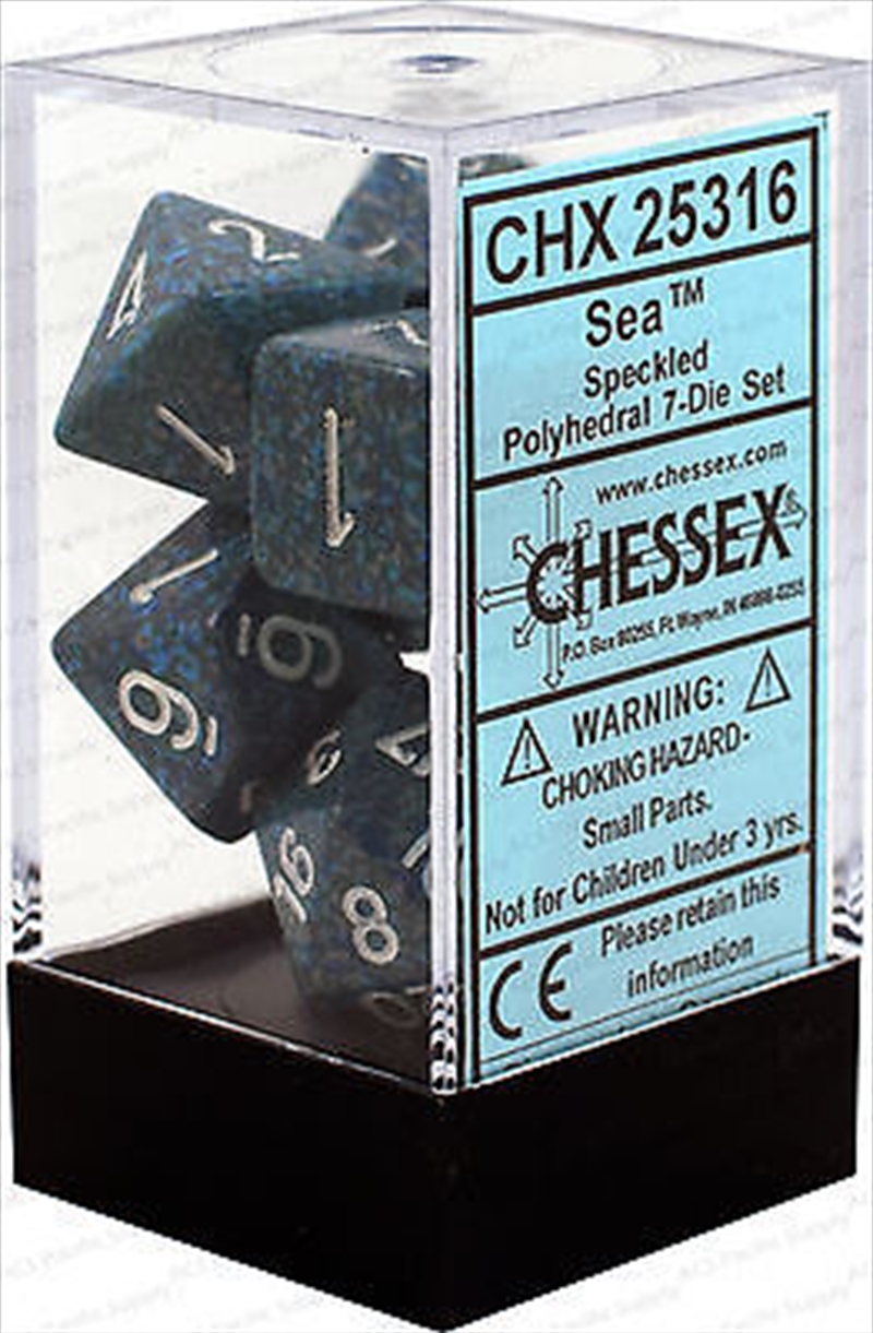 Chessex Polyhedral 7-Die Set Speckled Sea/Product Detail/Dice Games