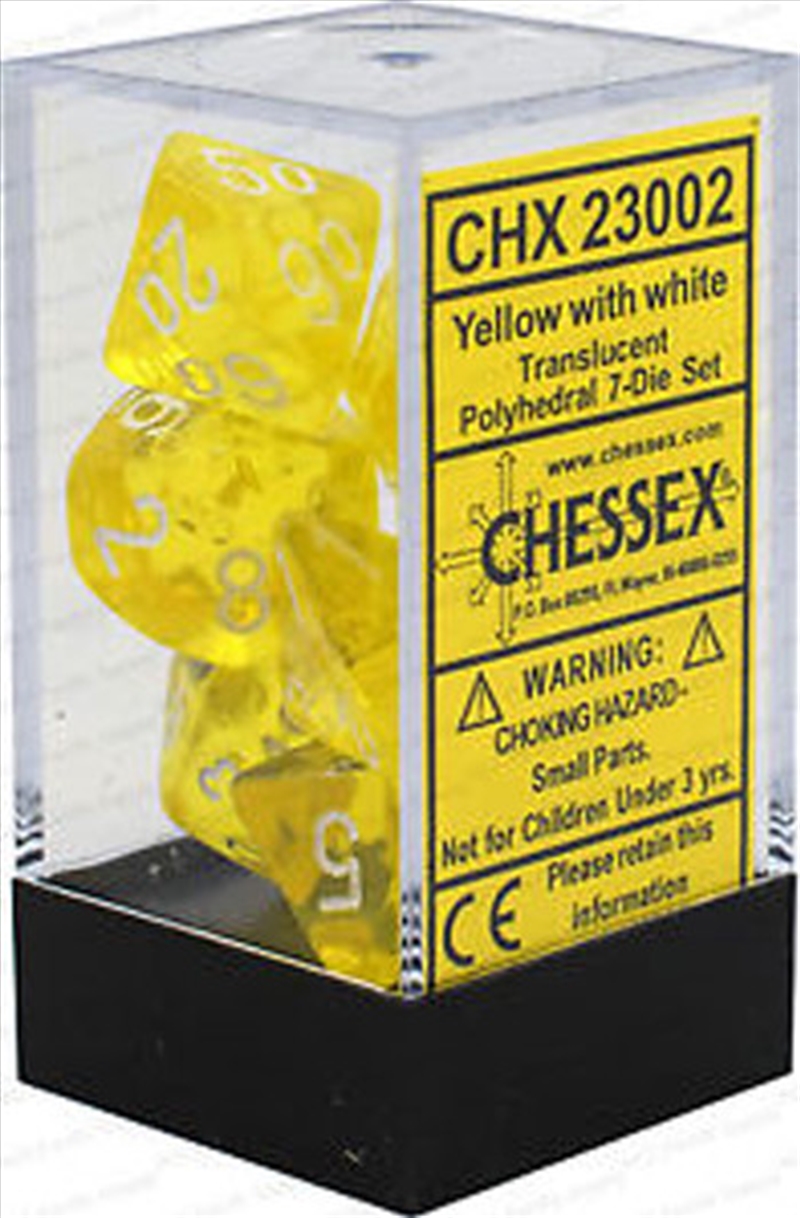Chessex Polyhedral 7-Die Set Translucent Yellow/White/Product Detail/Dice Games