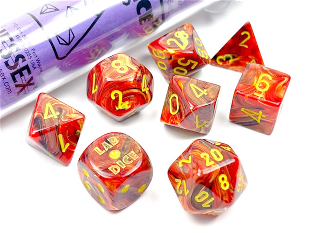 Chessex Polyhedral 7-Die Set Vortex Underworld/Yellow/Product Detail/Dice Games