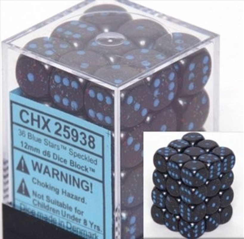 Chessex Speckled 12mm D6 Blue Stars Dice Block (36 dice)/Product Detail/Dice Games