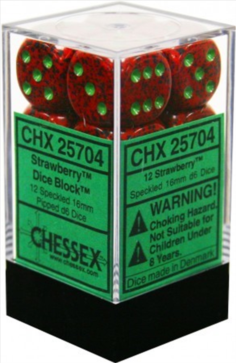 Chessex Speckled 16mm D6 Strawberry Dice Block (12 dice)/Product Detail/Dice Games