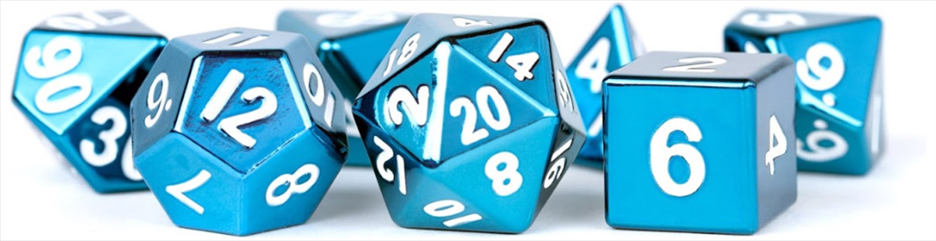 MDG 16mm Metal Polyhedral Dice Set: Blue/Product Detail/Dice Games
